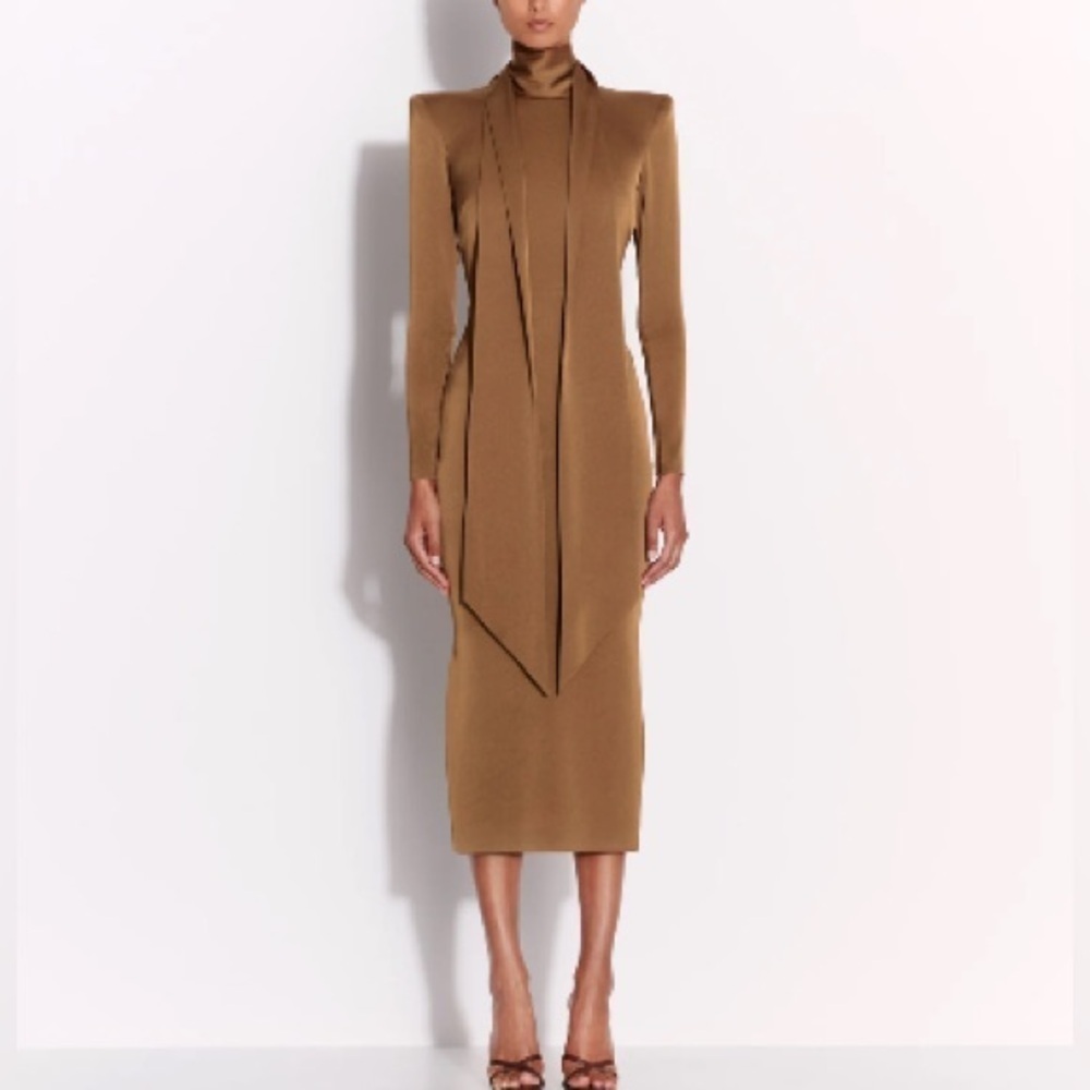 Alex Perry Satin Scarf Dress